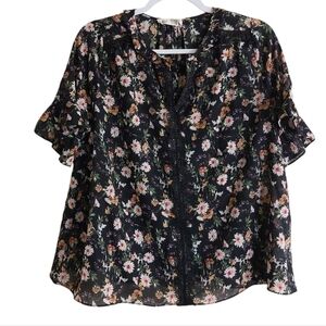 Everleigh Short Sleeve Floral Print Top- size M